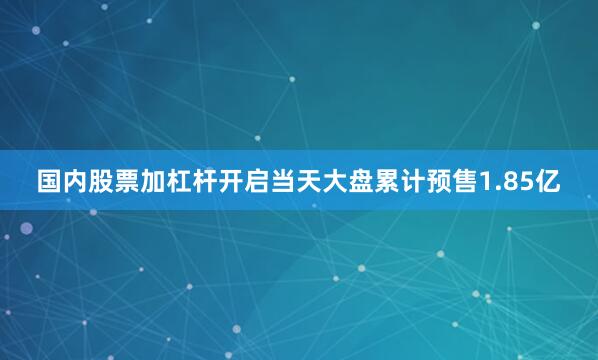 国内股票加杠杆开启当天大盘累计预售1.85亿